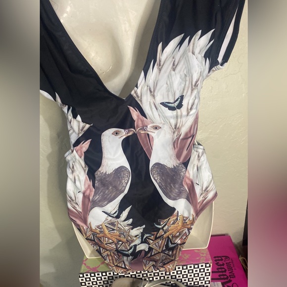 Pre-Summer SALE ELAINE’s Exotic:Kissing Love Birds Butterfly Garden Swimsuit - Picture 11 of 17